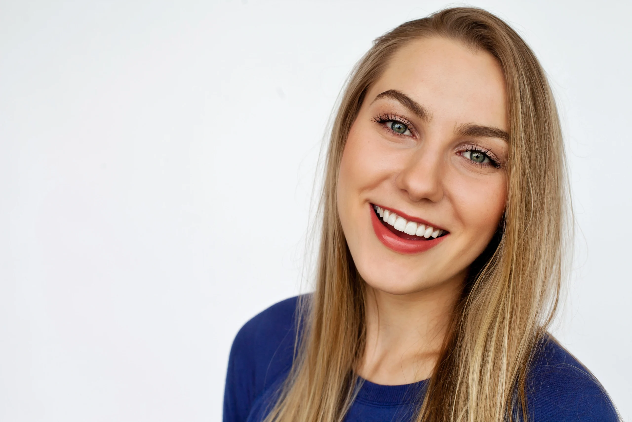 Morganafterportrait2 a woman smiling at camera | Boger Dental | Plymouth, MN
